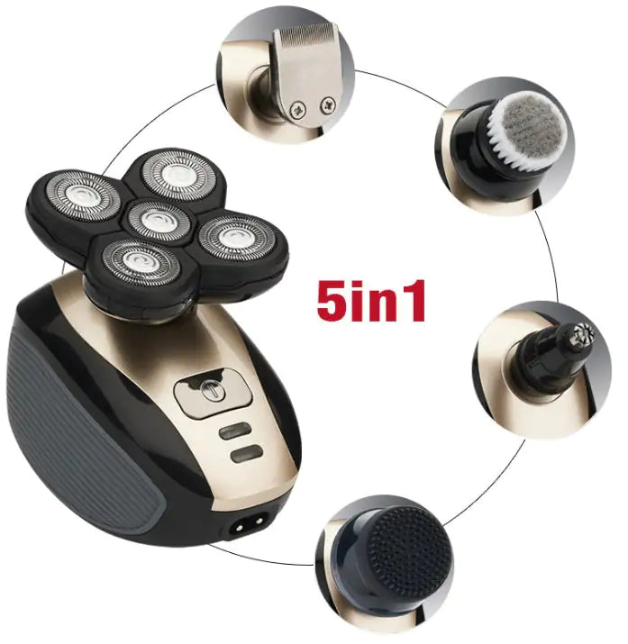 Multifunctional 5 In 1 Electric Shaver 5 Blade Razor For Men Shaved Head Rechargeable Shaving Machine Beard Nose Hair Trimmer